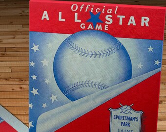 1948 Vintage All -Star Game Program - Sportsman Park, St Louis  - Canvas Gallery Wrap