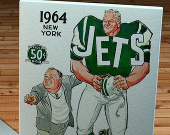 1964 Vintage New York Jets - San Diego Chargers Football Program - Canvas Gallery Wrap