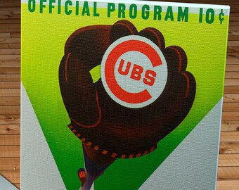 1958 Vintage Chicago Cubs Baseball Program - Canvas Gallery Wrap