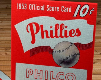 1953 Vintage Philadelphia Phillies Program - Canvas Gallery Wrap