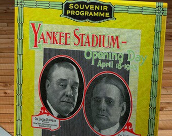 1923 Vintage Yankees vs Red Sox Opening Day Program - Canvas Gallery Wrap