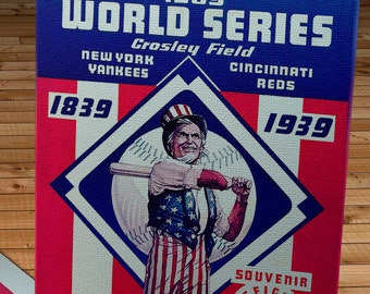 1939 Vintage Cincinnati Reds - New York Yankees World Series Program - Canvas Gallery Wrap