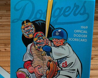 1969 Vintage Los Angeles Dodgers Program - Canvas Gallery Wrap