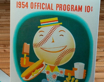 1954 Vintage Chicago Cubs Baseball Program - Canvas Gallery Wrap