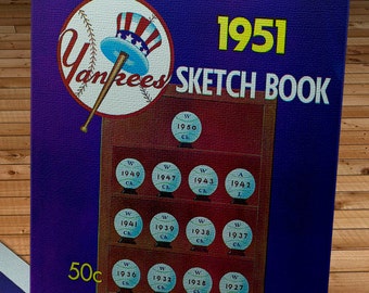 1951 Vintage New York Yankees Sketch Book - Canvas Gallery Wrap