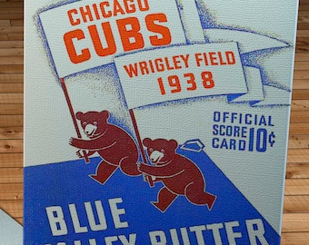 1938 Vintage Chicago Cubs Baseball Program - Canvas Gallery Wrap