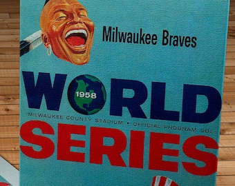 1958 Vintage Milwaukee Braves - New York Yankees World Series Program - Canvas Gallery Wrap