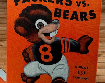 1947 Vintage Chicago Bears - Green Bay Packers Football Program - Canvas Gallery Wrap