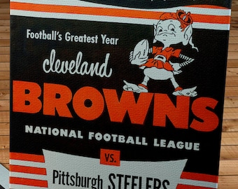 1950 Vintage Cleveland Browns - Pittsburgh Steelers Football Program - Canvas Gallery Wrap