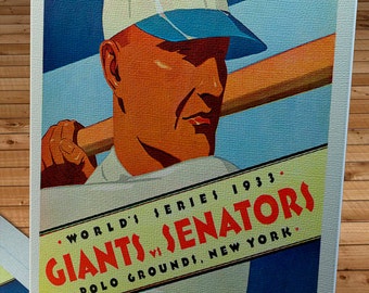 1933 Vintage New York Giants - Washington Senators World Series Program - Canvas Gallery Wrap