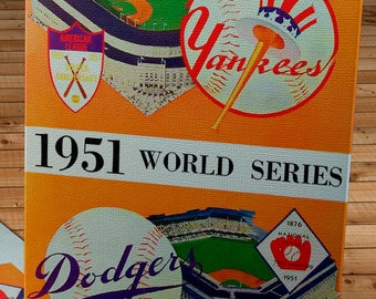 1951 Vintage Phantom Brooklyn Dodgers - New York Yankees World Series Program - Canvas Gallery Wrap