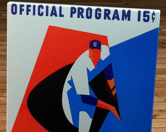 1965 Vintage Chicago Cubs Baseball Program - Canvas Gallery Wrap