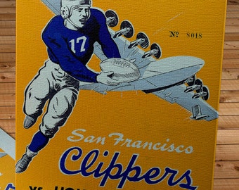 1946 Vintage San Francisco Clippers - Hollywood Bears Program - Canvas Gallery Wrap