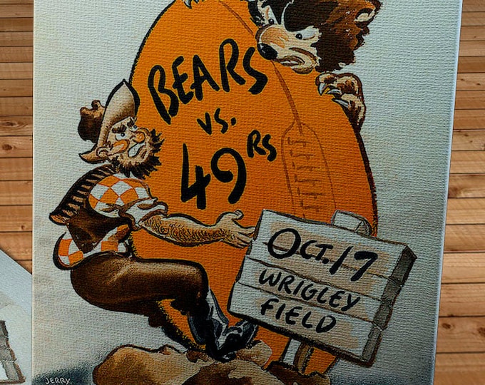 Featured listing image: 1954 Vintage San Francisco 49ers - Chicago Bears Football Program - Canvas Gallery Wrap