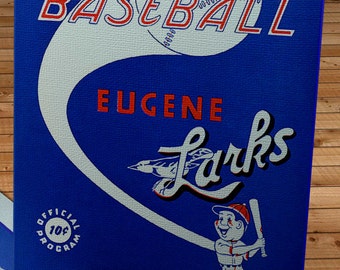 1950 Vintage Eugene Larks - Far West League Baseball Program - Canvas Gallery Wrap