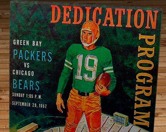 1957 Vintage Green Bay Packers - Chicago Bears Football Program - Canvas Gallery Wrap   #FB018