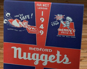 1949 Vintage Medford Nuggets - Far West League Program   - Canvas Gallery Wrap