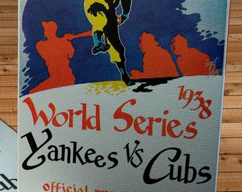 1938 Vintage New York Yankees - Chicago Cubs World Series Program - Canvas Gallery Wrap