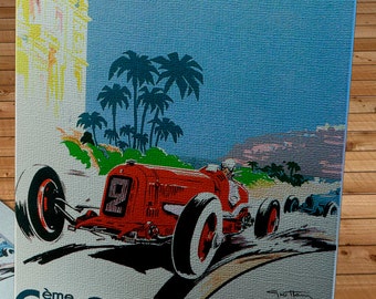 1934 Vintage Monaco Racing Poster   - Canvas Gallery Wrap