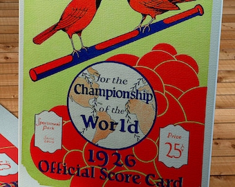 1926 Vintage St Louis Cardinals World Series Program - Canvas Gallery Wrap