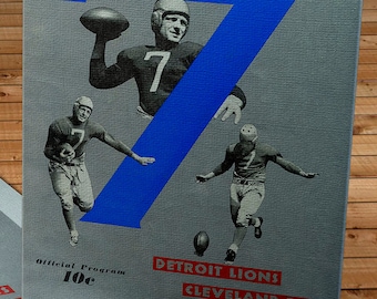 1939 Vintage Detroit Lions - Cleveland Rams Football Program - Canvas Gallery Wrap