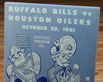 1961 Vintage Buffalo Bills - Houston Oilers Football Program - Canvas Gallery Wrap