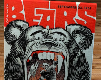 1961 Vintage Los Angeles Rams - Chicago Bears Football Program - Canvas Gallery Wrap