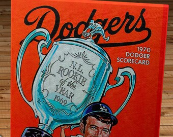 1970 Vintage Los Angeles Dodgers Program -  Rookie of the Year - Ted Sizemore - Canvas Gallery Wrap