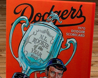 1970 Vintage Los Angeles Dodgers Program -  Rookie of the Year - Ted Sizemore - Canvas Gallery Wrap