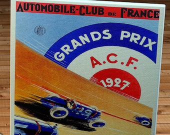 1927 Vintage French Grand Prix Racing Program - Canvas Gallery Wrap