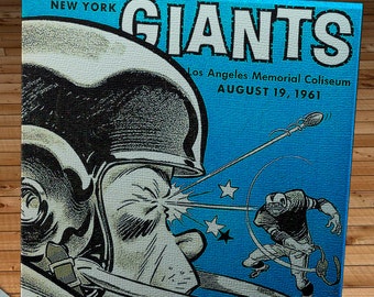 1961 Vintage New York Giants - Los Angeles Rams Football Program - Canvas Gallery Wrap