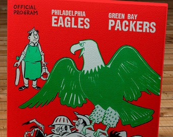 1960 Vintage Philadelphia Eagles - Green Bay Packers Football Championship Program - Canvas Gallery Wrap