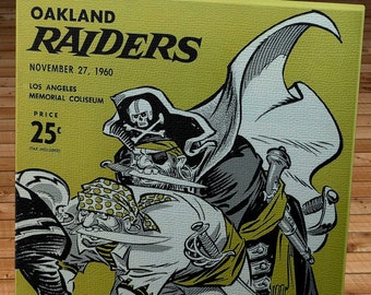 1960 Vintage Oakland Raiders - Los Angeles Chargers Football Program - Canvas Gallery Wrap
