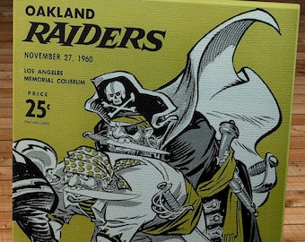 1960 Vintage Oakland Raiders - Los Angeles Chargers Football Program - Canvas Gallery Wrap