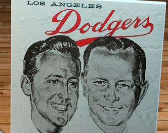 1960 Vintage Los Angeles Dodgers - Vin Scully  and Jerry Doggett  Program  - Canvas Gallery Wrap