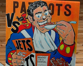 1964 Vintage Boston Patriots - New York Jets Football Program - Canvas Gallery Wrap