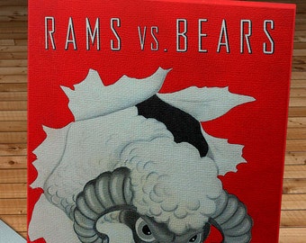 1944 Vintage Chicago Bears - Cleveland Rams Football Program - Canvas Gallery Wrap