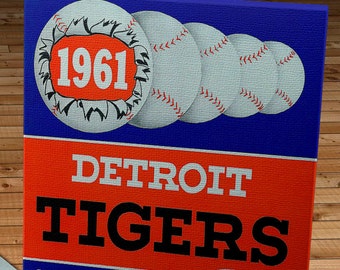 1961 Vintage Detroit Tigers Yearbook - Canvas Gallery Wrap