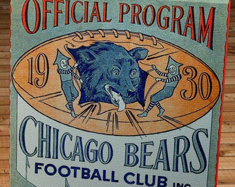1930 Vintage Chicago Bears Football Program - Wrigley Field - Canvas Gallery Wrap