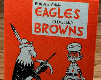 1961 Vintage Philadelphia Eagles - Cleveland Browns Football Program - Canvas Gallery Wrap