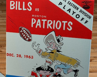 1963 Vintage Buffalo Bills - Boston Patriots Eastern Division Playoff Football Program - Canvas Gallery Wrap