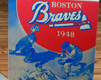 1948 Vintage Boston Braves Program - Canvas Gallery Wrap