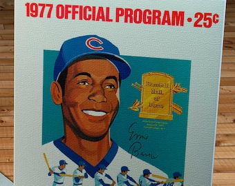 1977 Vintage Chicago Cubs Baseball Program - Ernie Banks - Canvas Gallery Wrap