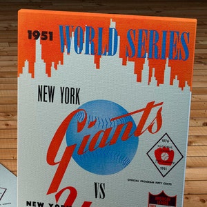 1951 Vintage New York Giants - New York Yankees World Series Program - Canvas Gallery Wrap