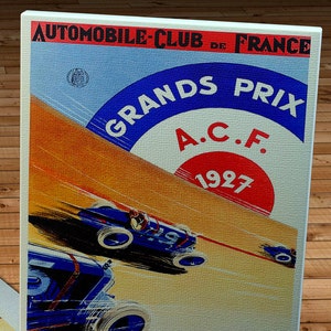 1927 Vintage French Grand Prix Racing Program - Canvas Gallery Wrap