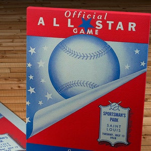 1948 Vintage All -Star Game Program - Sportsman Park, St Louis  - Canvas Gallery Wrap