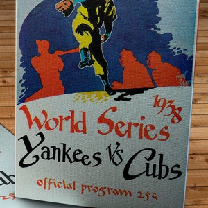 1938 Vintage New York Yankees - Chicago Cubs World Series Program - Canvas Gallery Wrap