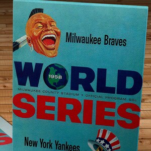 1958 Vintage Milwaukee Braves - New York Yankees World Series Program - Canvas Gallery Wrap