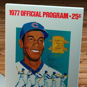 1977 Vintage Chicago Cubs Baseball Program - Ernie Banks - Canvas Gallery Wrap