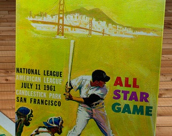 1961 Vintage San Francisco Giants -Candlestick Park All-Star Game Program  - Canvas Gallery Wrap